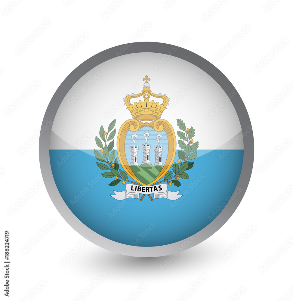 San Marino Flag Round Glossy Icon San Marino Flag Round Glossy Icon