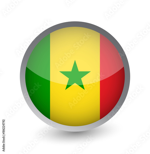 Free Download Senegal Flag Round Glossy Icon - GFXLoad