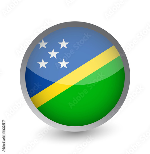 Free Download Solomon Islands Flag Round Glossy Icon - GFXLoad