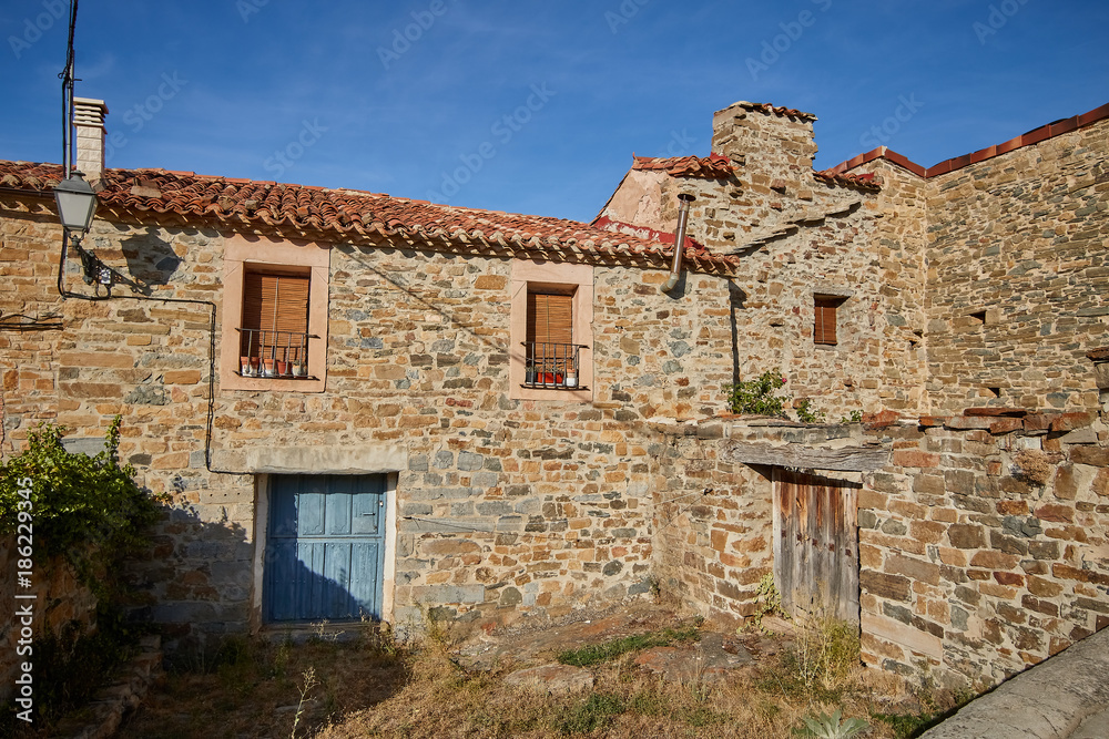 Bretun village in Soria province, Spain