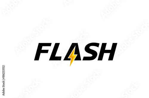 Creative Letter Flash Text  Symbol Design Illustration