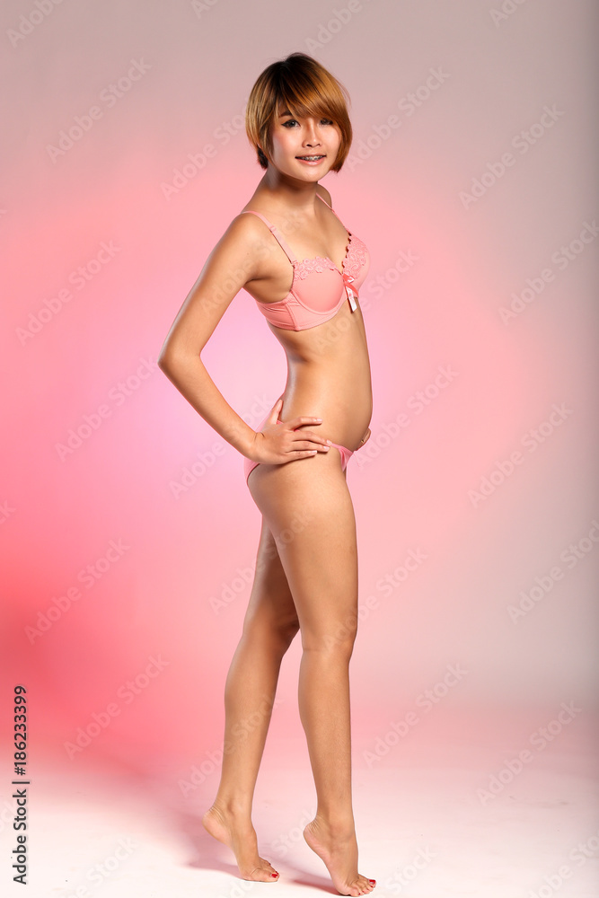 Beautiful sexy woman in pink underwear Beautiful sexy woman in pink underwear