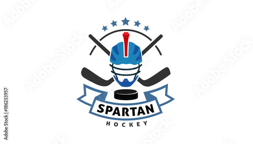 Ice Hockey Spartan Stars logo Symbol Design Illustration