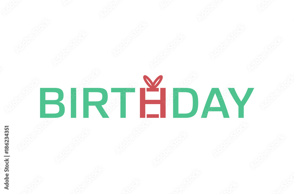 Creative Birthday Typography Letter Logo Design Symbol Creative Birthday Typography Letter Logo Design Symbol