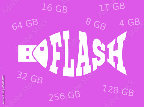 USB flash drive, abstract fish