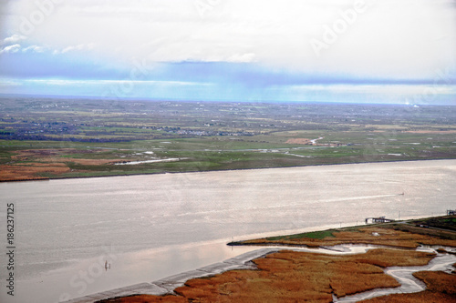 loire et océan atlantique vue du ciel sky view photo