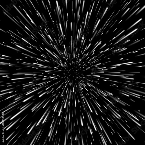 Vector abstract background with Open Space Star Warp or Hyperspace Travel