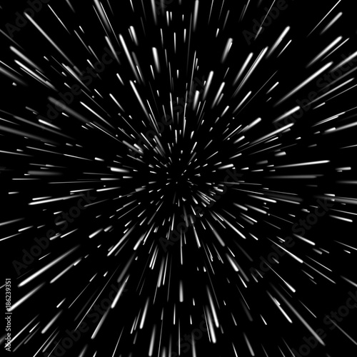 Vector abstract background with Open Space Travel or Star Warp in Hyperspace