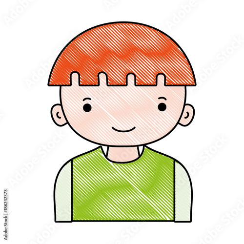 grated boy with hairstyle and t-shirt design