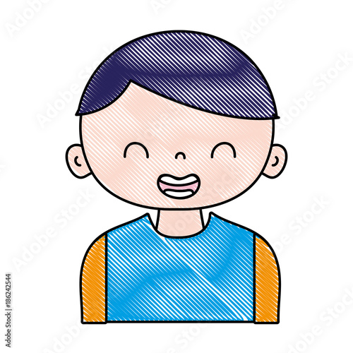 grated smile boy with t-shirt and hairstyle