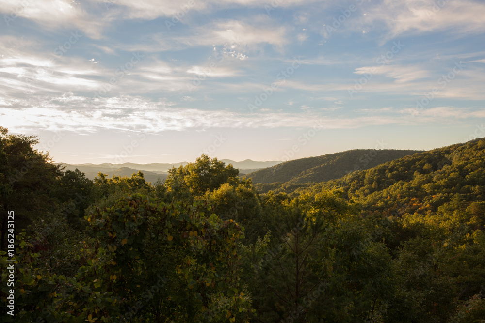 Scenic Landscape of Blue Ridge Mountain Range