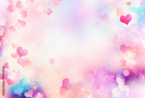 Valentines day blurred background.Heart pattern illustration.