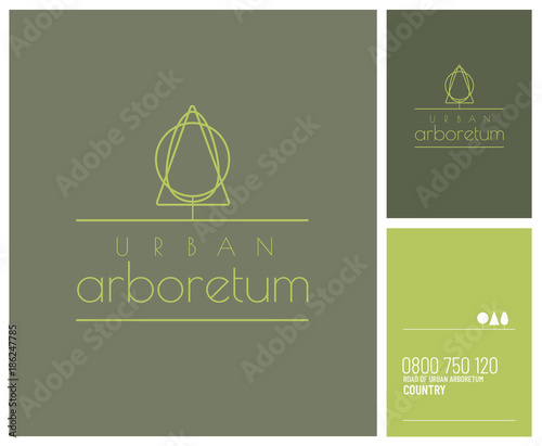 logo pour arboretum, jardin botanique, collection de différentes espèces d'arbres