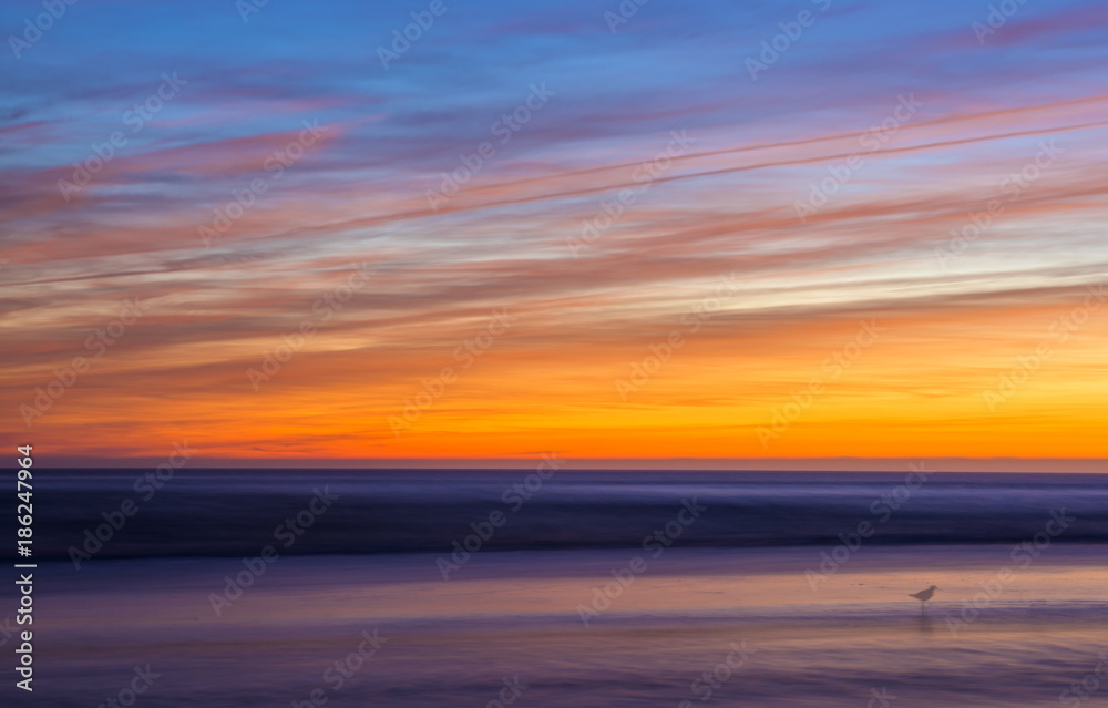 Long exposure abstract colorful ocean background 