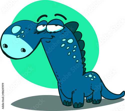 funny dinosaur cartoon style vector illustration 
