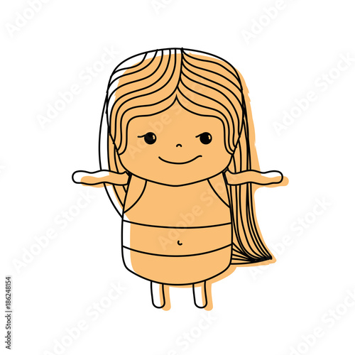 color girl wth long hair and rogue face