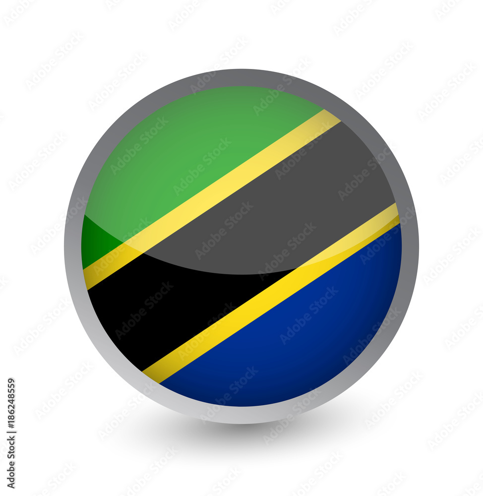 Tanzania Flag Round Glossy Icon