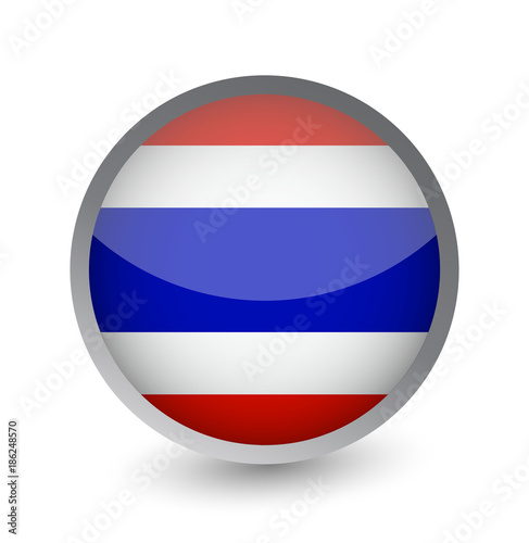 Thailand Flag Round Glossy Icon