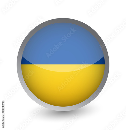 Free Download Ukraine Flag Round Glossy Icon - GFXLoad