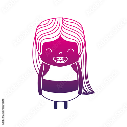 silhouette girl wth long hair and smile face