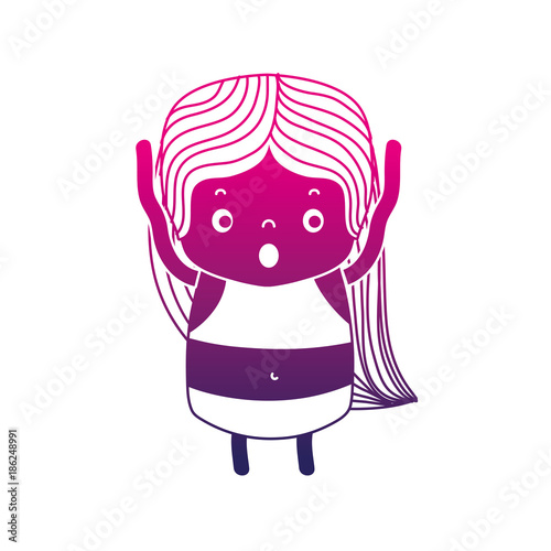 silhouette girl wth long hair and scared face