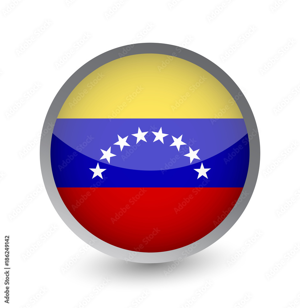Venezuela Flag Round Glossy Icon Venezuela Flag Round Glossy Icon