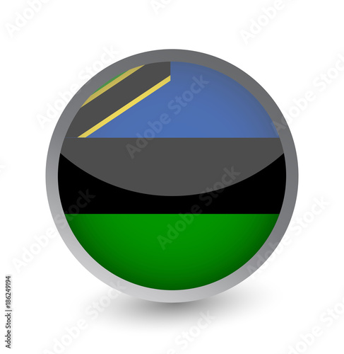 Zanzibar Flag Round Glossy Icon