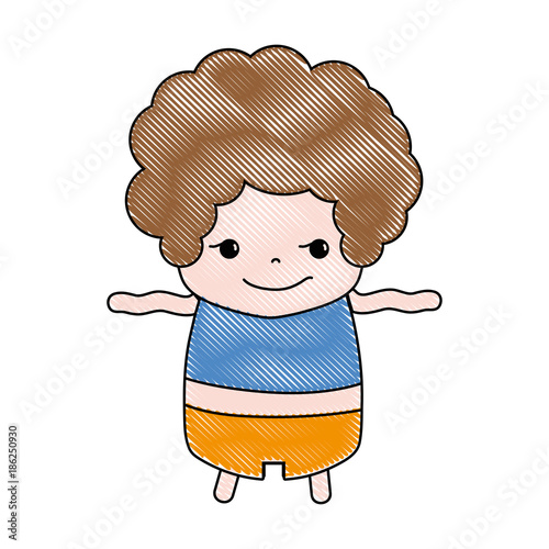 grated boy with curly hair and rogue face