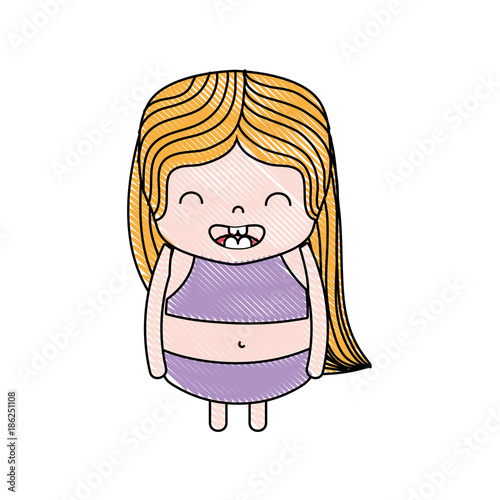 grated girl wth long hair and smile face