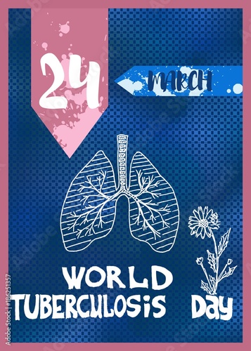 bright poster on the day of the fight against tuberculosis blue