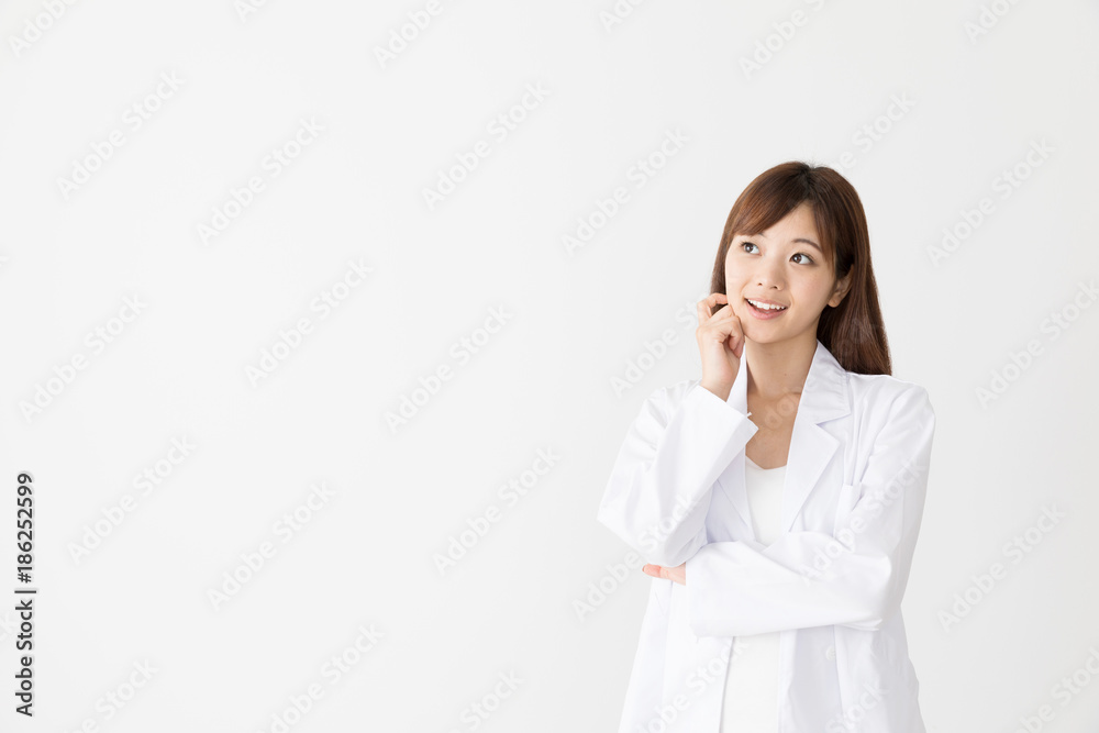白衣を着た女性 ポートレート 白衣を着た女性 ポートレート