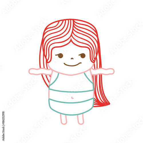 color line girl wth long hair and rogue face