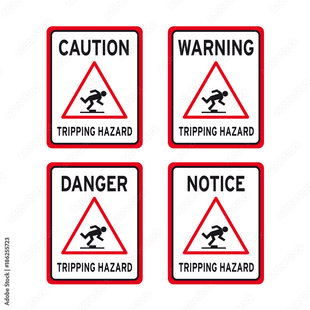 Tripping hazard watch your step sign set Tripping hazard watch your step sign set