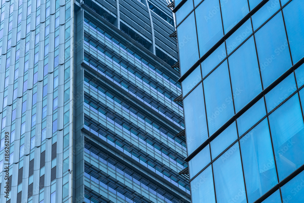 Close-Up of Modern Office Buildings in city of China. Close-Up of Modern Office Buildings in city of China.