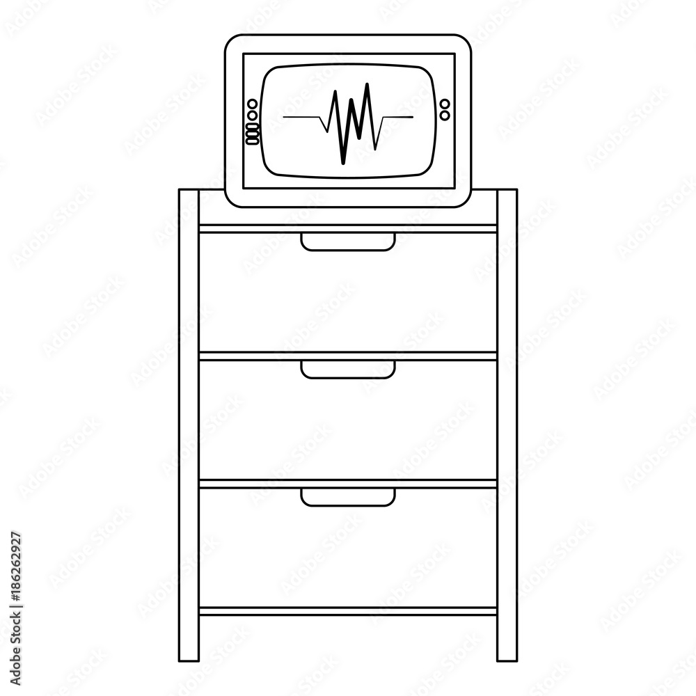 hospital operating drawer with ekg machine vector illustration design hospital operating drawer with ekg machine vector illustration design