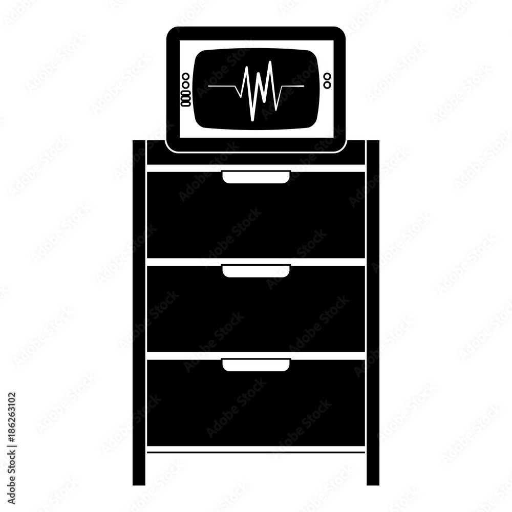 hospital operating drawer with ekg machine vector illustration design hospital operating drawer with ekg machine vector illustration design