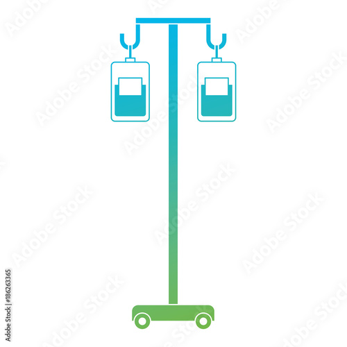 medicine and blood bags hanging vector illustration design
