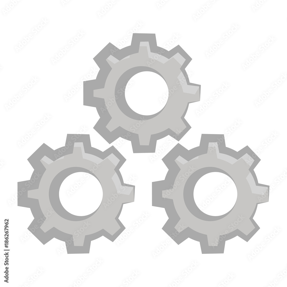 Gears machinery pieces cartoon