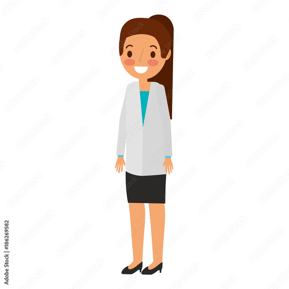 doctor woman avatar character vector illustration design