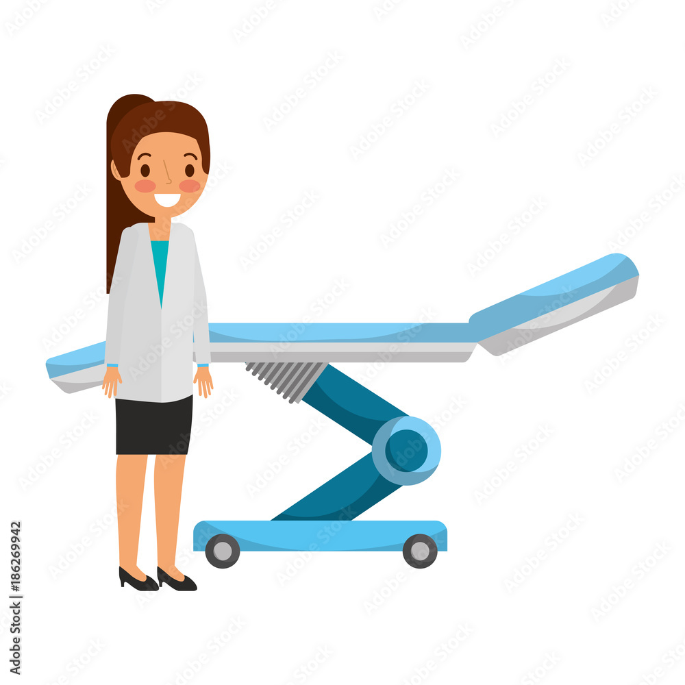 dental stretcher with professional medical vector illustration design