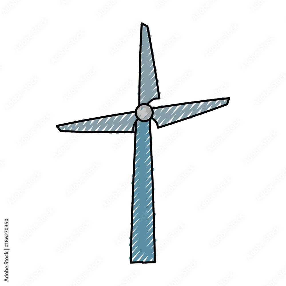 Wind turbine energy cartoon Stock Vector | Adobe Stock