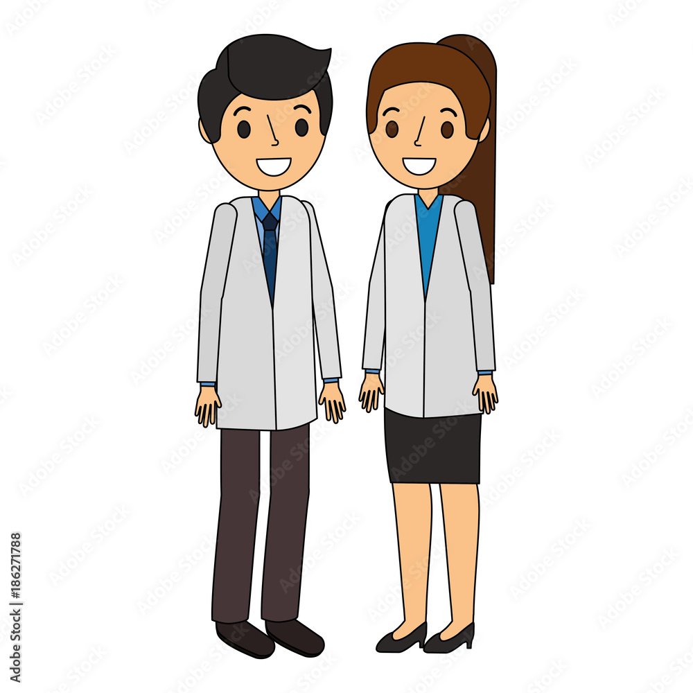 doctors couple avatars characters vector illustration design doctors couple avatars characters vector illustration design