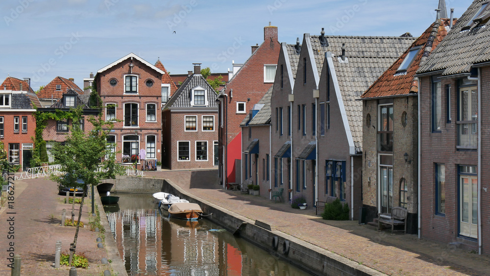 Fototapeta premium Case colorate in Olanda del Nord