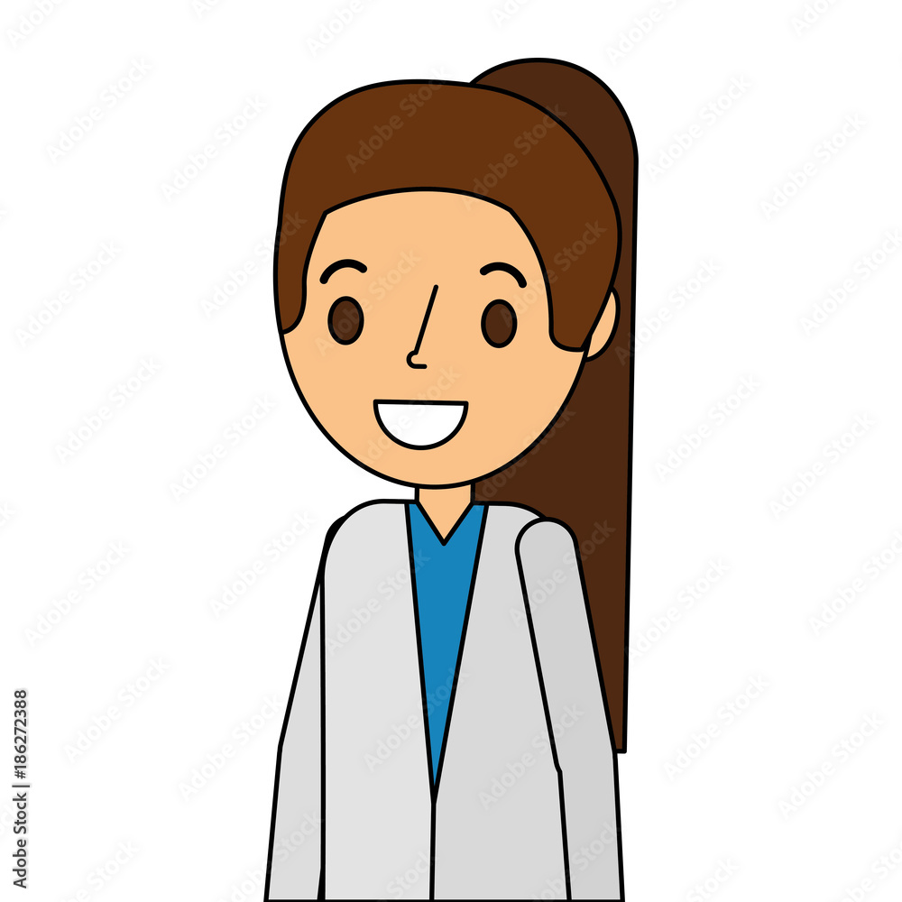doctor woman avatar character vector illustration design