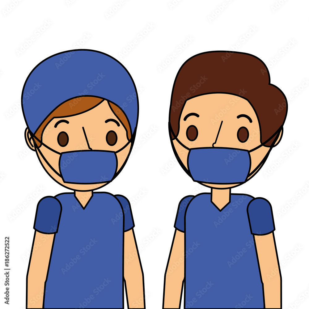 surgeons couple avatars characters icon vector illustration design surgeons couple avatars characters icon vector illustration design