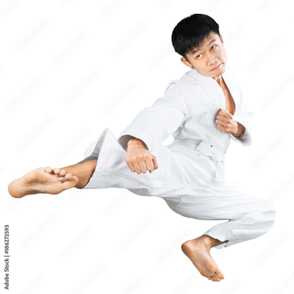 Portrait of an Asian Martial Artist Practicing Portrait of an Asian Martial Artist Practicing