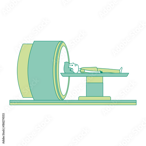 tomography scanner machine with patient vector illustration design