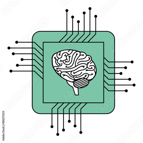 processor circuit with brain vector illustration design