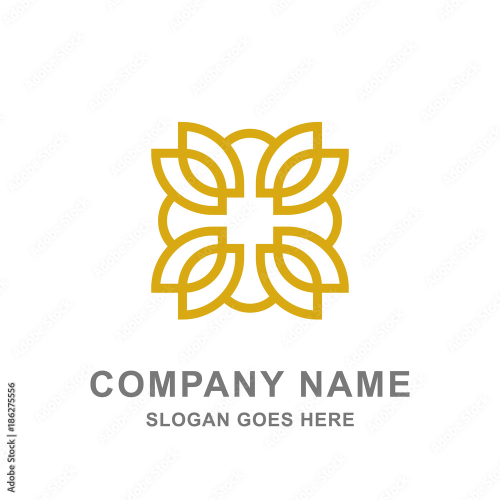 Geometric Gold Ornament Decorative Logo Vector Geometric Gold Ornament Decorative Logo Vector