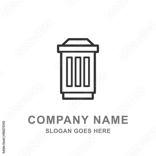 Dust Bin Trash Delete Logo Icon Vector 